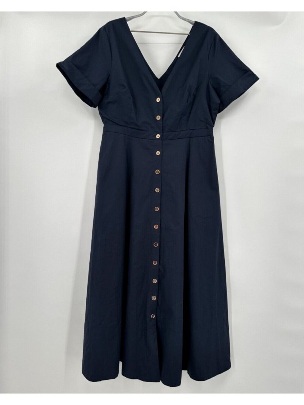 Tuckernuck Navy Blue Kate Maxi Dress sz XXL Women's Button Front Fit & Flare NEW